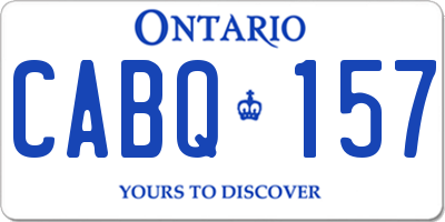 ON license plate CABQ157