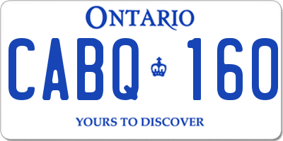 ON license plate CABQ160