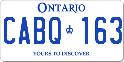 ON license plate CABQ163