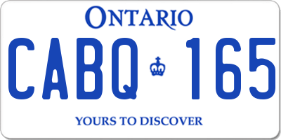 ON license plate CABQ165