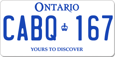 ON license plate CABQ167