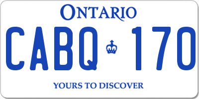 ON license plate CABQ170