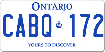 ON license plate CABQ172