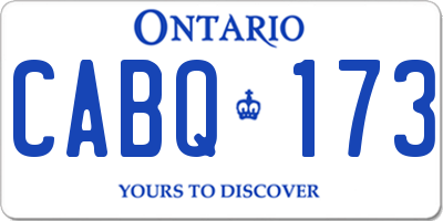 ON license plate CABQ173