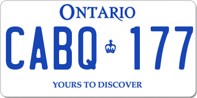 ON license plate CABQ177