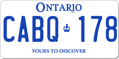 ON license plate CABQ178