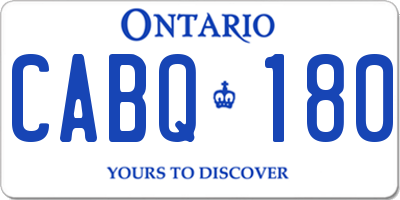 ON license plate CABQ180