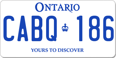 ON license plate CABQ186