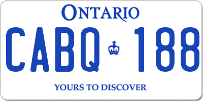 ON license plate CABQ188