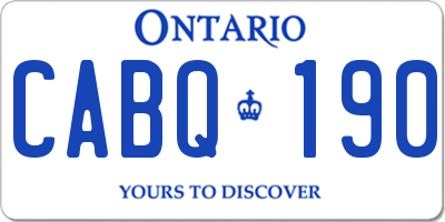 ON license plate CABQ190