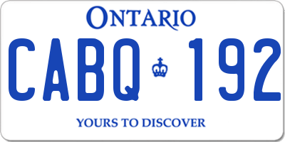 ON license plate CABQ192