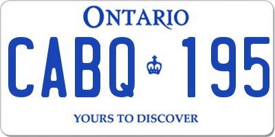 ON license plate CABQ195