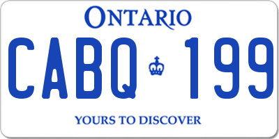 ON license plate CABQ199