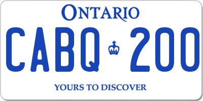 ON license plate CABQ200