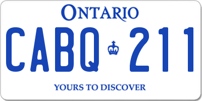 ON license plate CABQ211