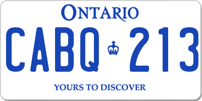 ON license plate CABQ213