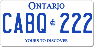 ON license plate CABQ222