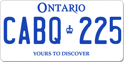 ON license plate CABQ225