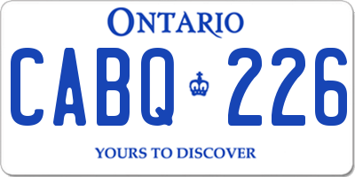 ON license plate CABQ226