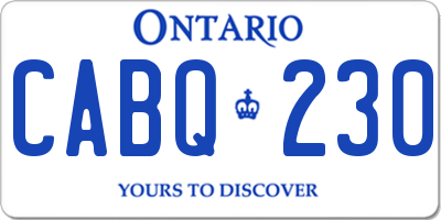 ON license plate CABQ230