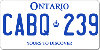 ON license plate CABQ239