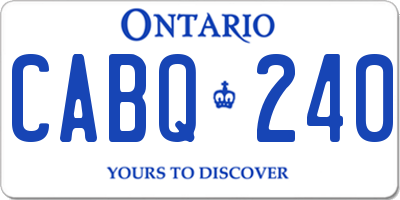 ON license plate CABQ240