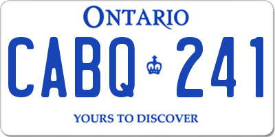 ON license plate CABQ241