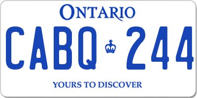 ON license plate CABQ244