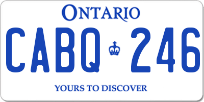 ON license plate CABQ246