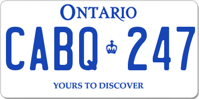 ON license plate CABQ247