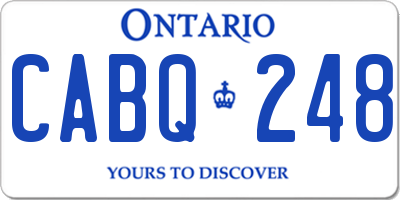 ON license plate CABQ248