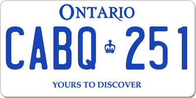 ON license plate CABQ251