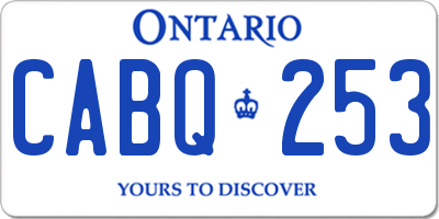 ON license plate CABQ253