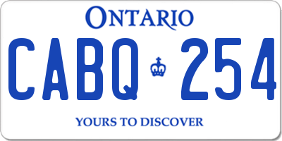 ON license plate CABQ254