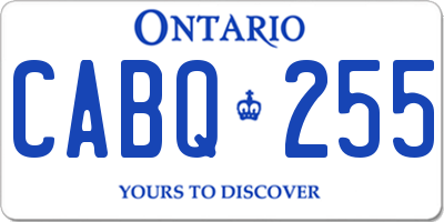 ON license plate CABQ255