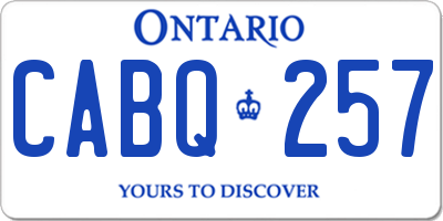 ON license plate CABQ257