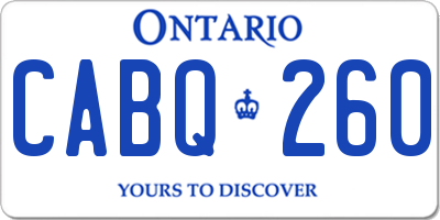 ON license plate CABQ260