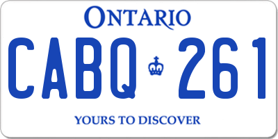 ON license plate CABQ261