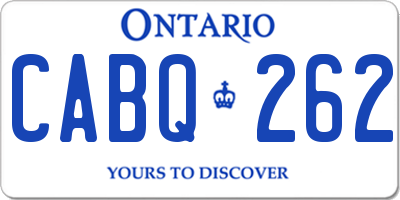 ON license plate CABQ262