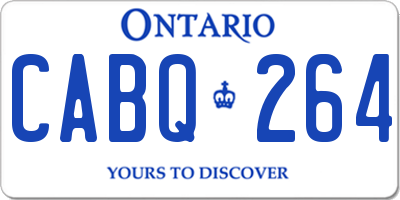 ON license plate CABQ264