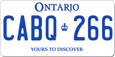 ON license plate CABQ266