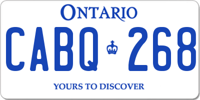 ON license plate CABQ268