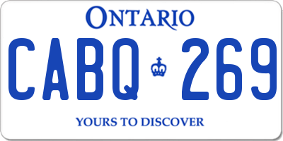 ON license plate CABQ269