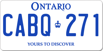 ON license plate CABQ271