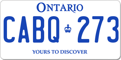 ON license plate CABQ273