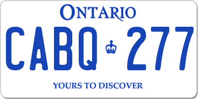 ON license plate CABQ277