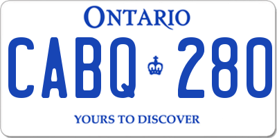 ON license plate CABQ280