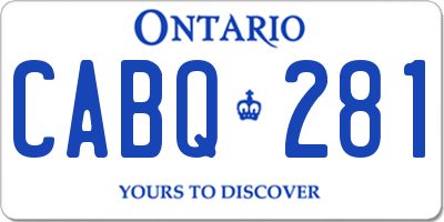 ON license plate CABQ281