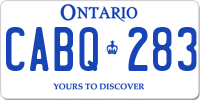 ON license plate CABQ283