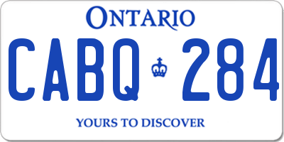 ON license plate CABQ284